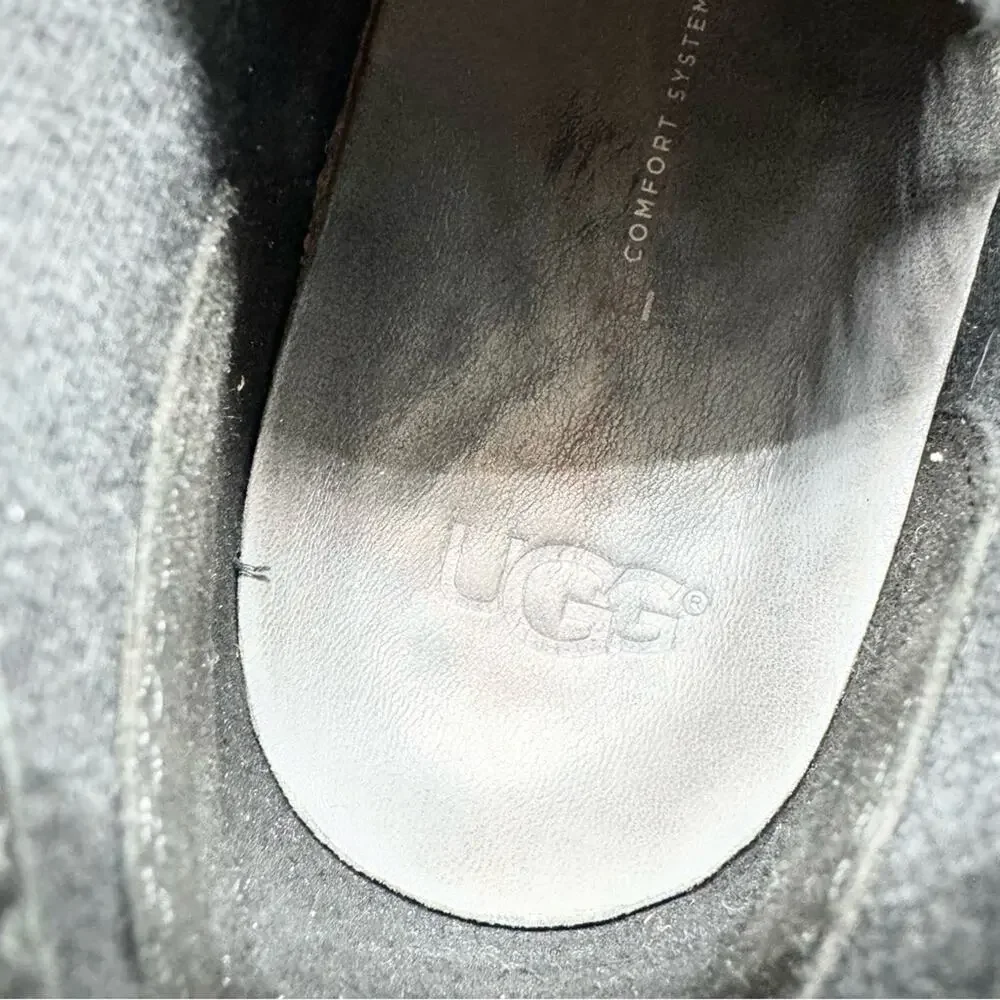 UGG Men's Freamon Grain Leather Lace Up Desert Boots Black 9.5 Business Casual